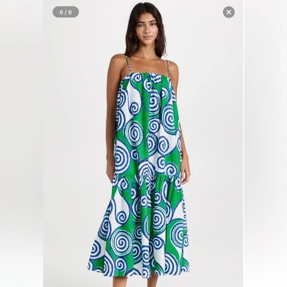 RHODE Alby Midi Dress in Lagoon Size XS/S - Picture 6 of 11